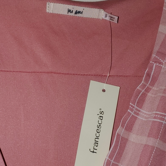 NWT Francesca's Mi Ami Pastel Plaid High Low Wrap Dress - Picture 5 of 14